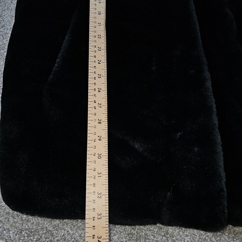 Dennis Basso Womens‎ Black Faux Fur Hooded Coat XL With Original Coat Bag NWOT - Picture 6 of 7